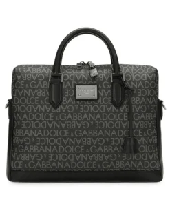 Laptophülle mit Logo-Print - Schwarz