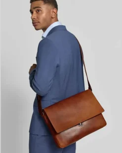 Laptoptasche aus echtem Rindsleder Modell 'Cerratano Janis Cognac