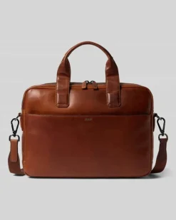 Laptoptasche aus echtem Rindsleder Modell 'Cerratano Pandion Cognac