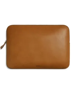 Laptoptasche aus Leder - Nude