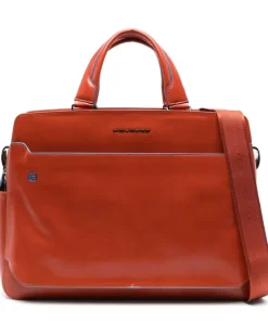 Laptoptasche aus Leder - Orange