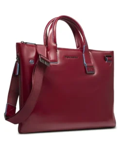 Laptoptasche aus Leder - Rot