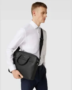 Laptoptasche mit Label-Detail Modell 'Ray Black