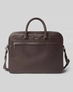 Laptoptasche mit Label-Prägung Modell 'Ray_RP_S Dunkelbraun