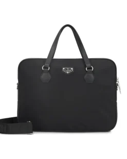 Laptoptasche mit Logo-Schild - Schwarz