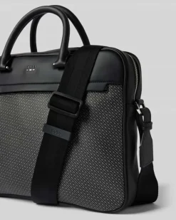 Laptoptasche mit Monogramm Muster Modell 'RAY_MN_S Black