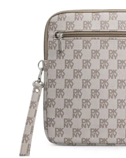 Laptoptasche mit Monogramm-Print - Nude