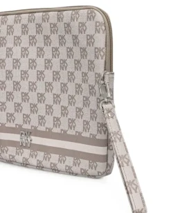 Laptoptasche mit Monogramm-Print - Nude