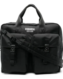 Laptoptasche mit Patches - Schwarz