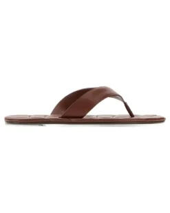 Leaf quilted flip-flops - Braun