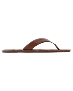 Leaf quilted flip-flops - Braun