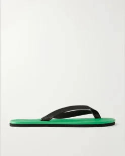 Leather Flip-Flops Green