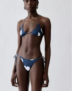 Le Bas De Plage Triangle - Prints Dots Marineblau Heart