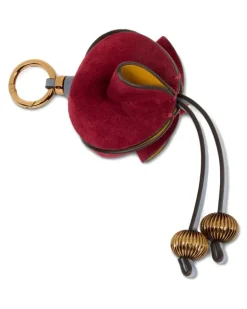Lederanhänger mit Blume - Gelb