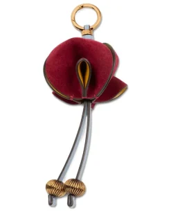 Lederanhänger mit Blume - Gelb