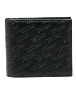 Leder-Bifold-Geldbörse mit all-over geprägtem Logo - Kleine Portemonnaies - Herren - Schwarz