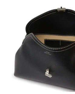 Leder Clutch-Tasche T-Lock Black