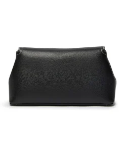 Leder Clutch-Tasche T-Lock Black