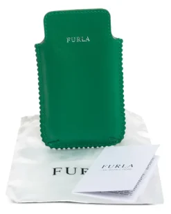 Leder-Handyhülle mit Wellensaum - Grün