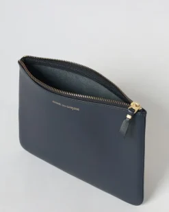 Lederpouch Blau
