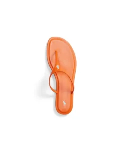 Leder-Zehenstegsandale Polo Play Orange