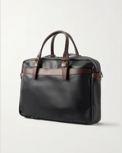 Ledger Full-Grain Leather Briefcase Black