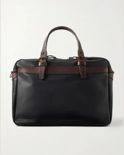 Ledger Full-Grain Leather Briefcase Black