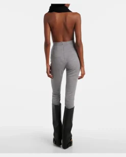 Leggings aus einem Wollgemisch Grau