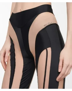 Leggings aus Jersey und Mesh Schwarz
