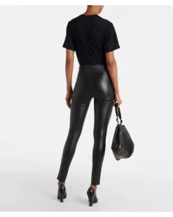 Leggings aus Leder Schwarz