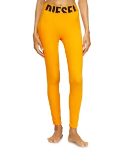 Leggings aus Mikrofaser mit Cut-off-Logo - Hosen - Damen - Orange
