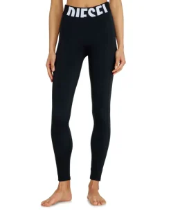 Leggings aus Mikrofaser mit Cut-off-Logo - Hosen - Damen - Schwarz