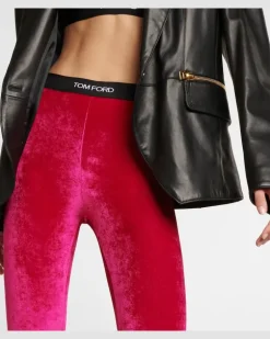 Leggings aus Samt Rosa