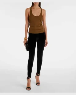 Leggings aus Velours Schwarz