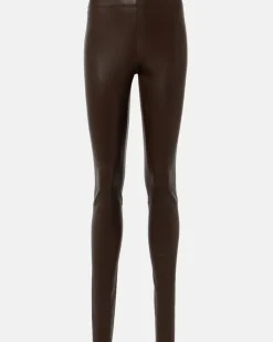 Leggings Carolyn aus Leder Braun