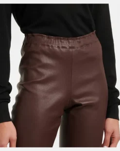 Leggings Carolyn aus Leder Braun