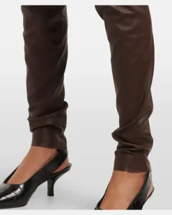 Leggings Carolyn aus Leder Braun