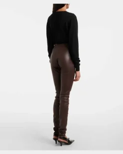 Leggings Carolyn aus Leder Braun