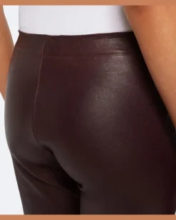 Leggings Carolyn aus Leder Burgunderrot