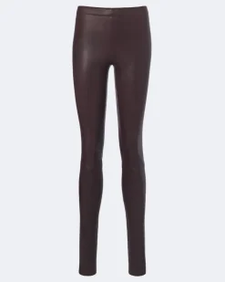 Leggings Carolyn aus Leder Burgunderrot