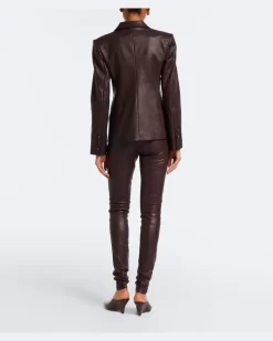 Leggings Carolyn aus Leder Burgunderrot