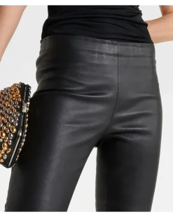 Leggings Carolyn aus Leder Schwarz