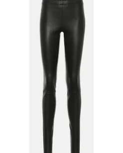 Leggings Carolyn aus Leder Schwarz