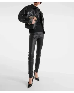 Leggings Carolyn aus Leder Schwarz
