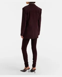 Leggings Carolyn aus Veloursleder Braun