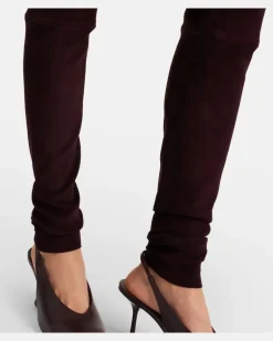 Leggings Carolyn aus Veloursleder Braun
