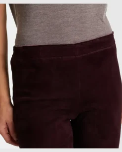 Leggings Carolyn aus Veloursleder Braun