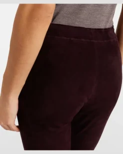 Leggings Carolyn aus Veloursleder Braun