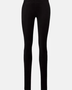 Leggings Carolyn aus Veloursleder Schwarz