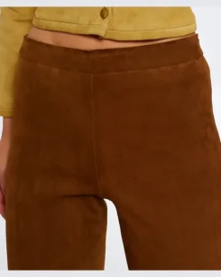 Leggings Carolyn aus Veloursleder Braun